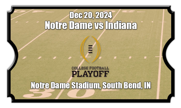 Notre Dame Fighting Irish vs Indiana Hoosiers Football Playoff Tickets