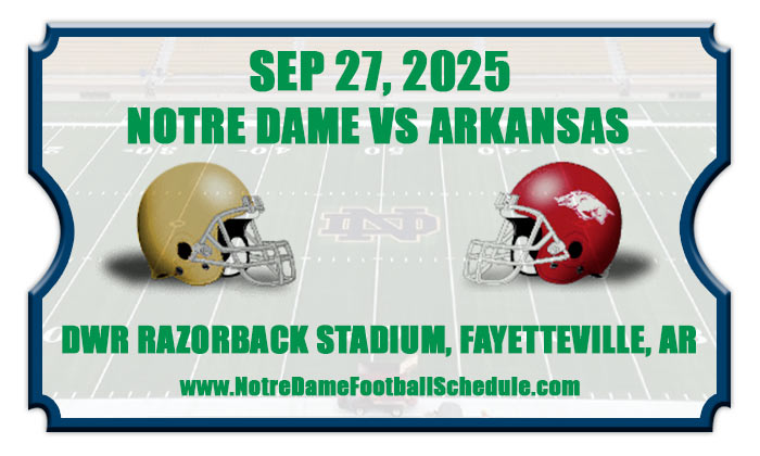 Notre Dame Fighting Irish vs Arkansas Razorbacks Football Tickets